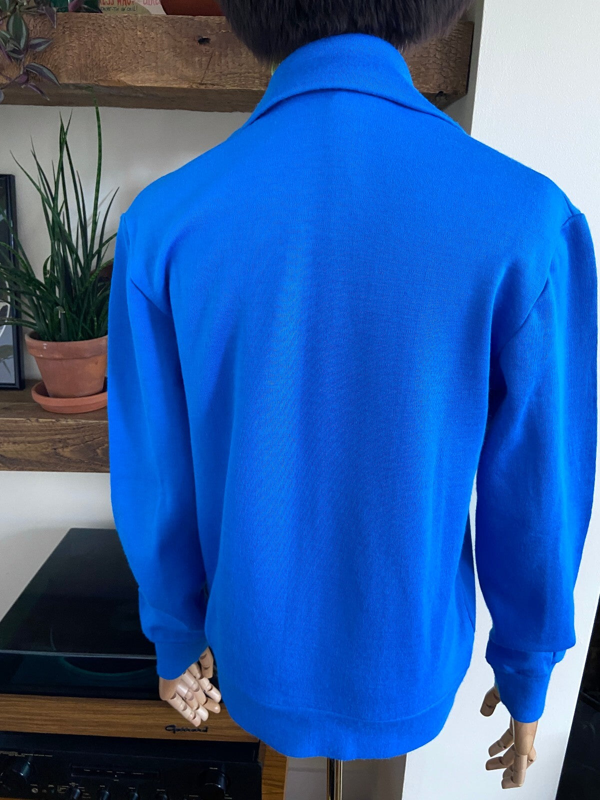 Vintage 1980s Blue & White Track Top