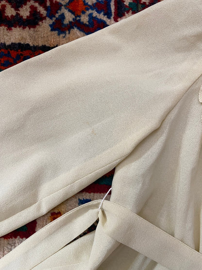 Vintage 1970s Beige Ruffle Long Prairie Dress