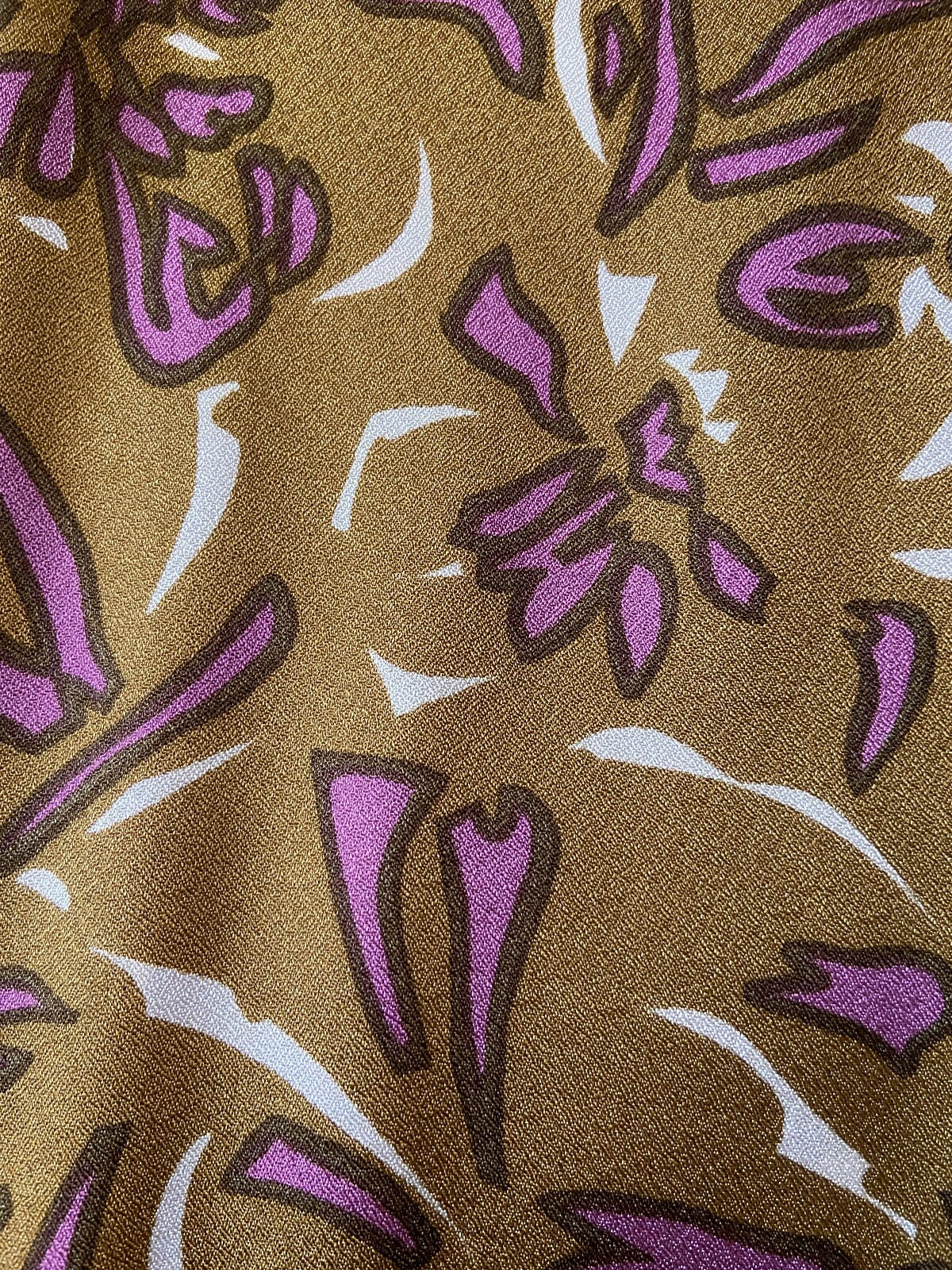 Vintage 1970s Ochre Collared Dress