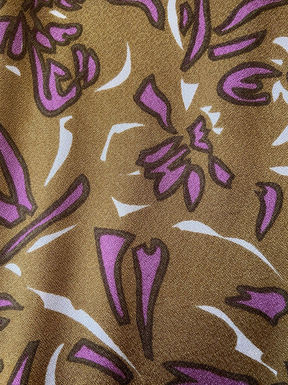 Vintage 1970s Ochre Collared Dress