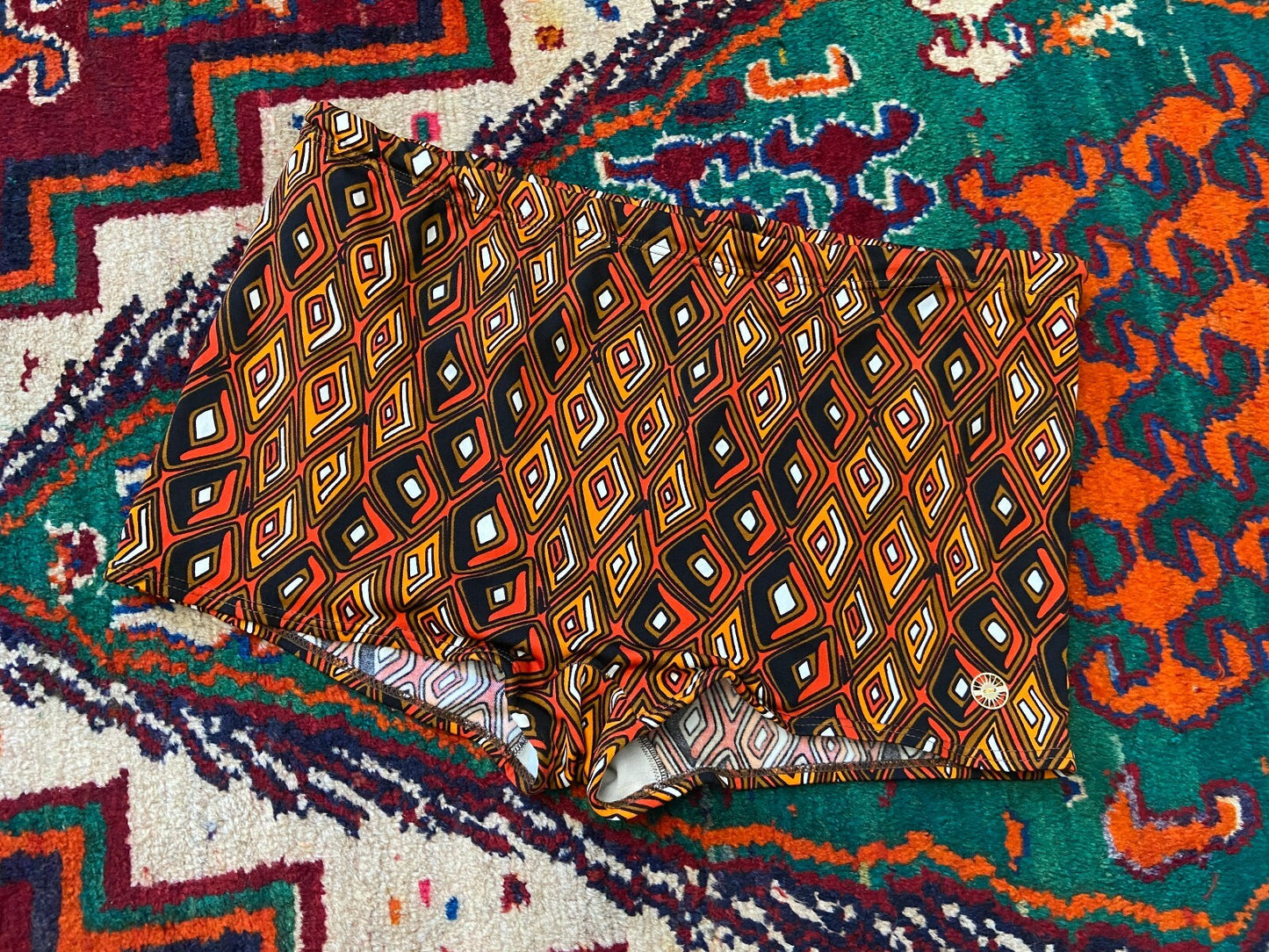 Vintage 1970s Retro Print Swim Shorts