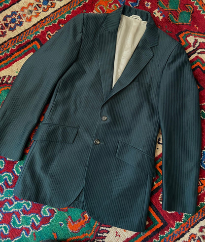 Vintage 1970s Forest Green Flared Leg 2-Piece Suit