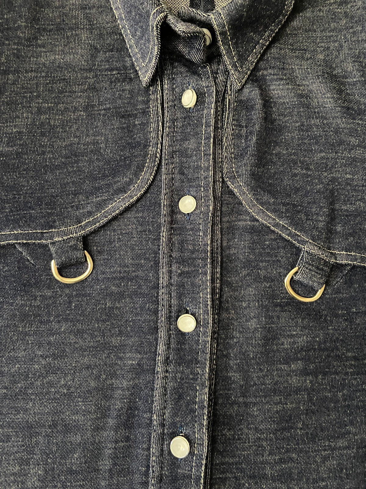 Vintage 1970s Denim Look Button Down Dress