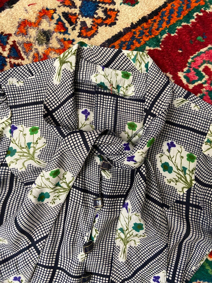 Vintage 1970s Button Up Pussybow Dress