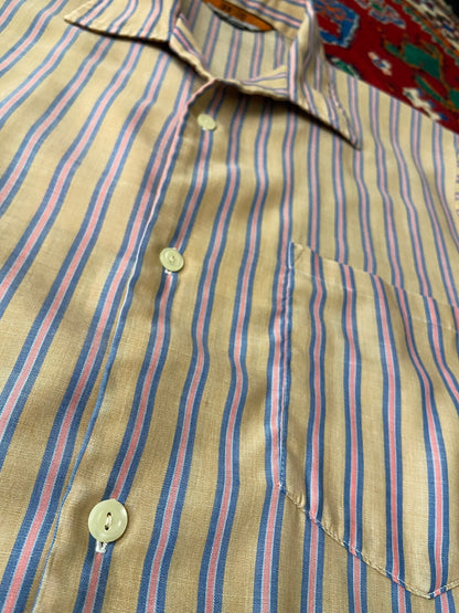 Vintage 1970s Striped Camp Collar Shirt