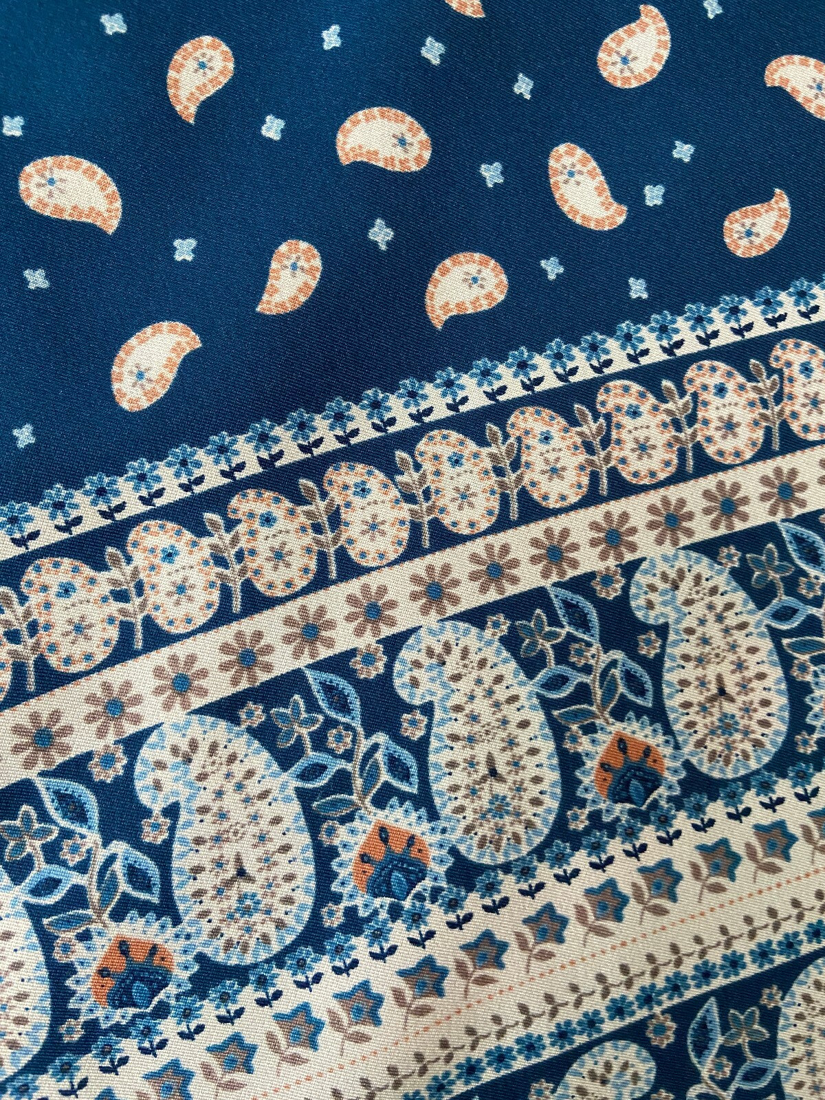 Vintage 1970s Navy Paisley St Michael Scarf