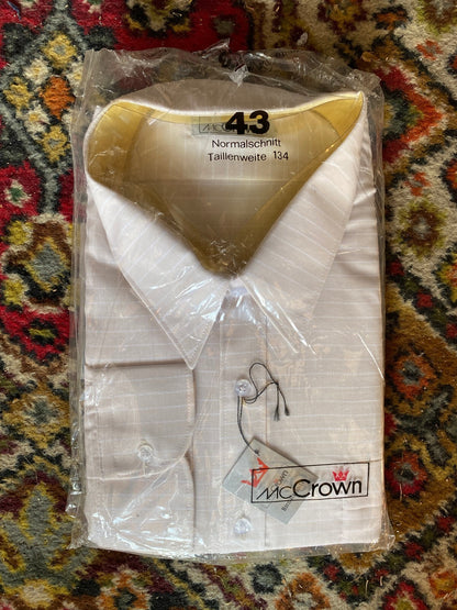 Vintage 1970s Beige Striped Deadstock Shirt