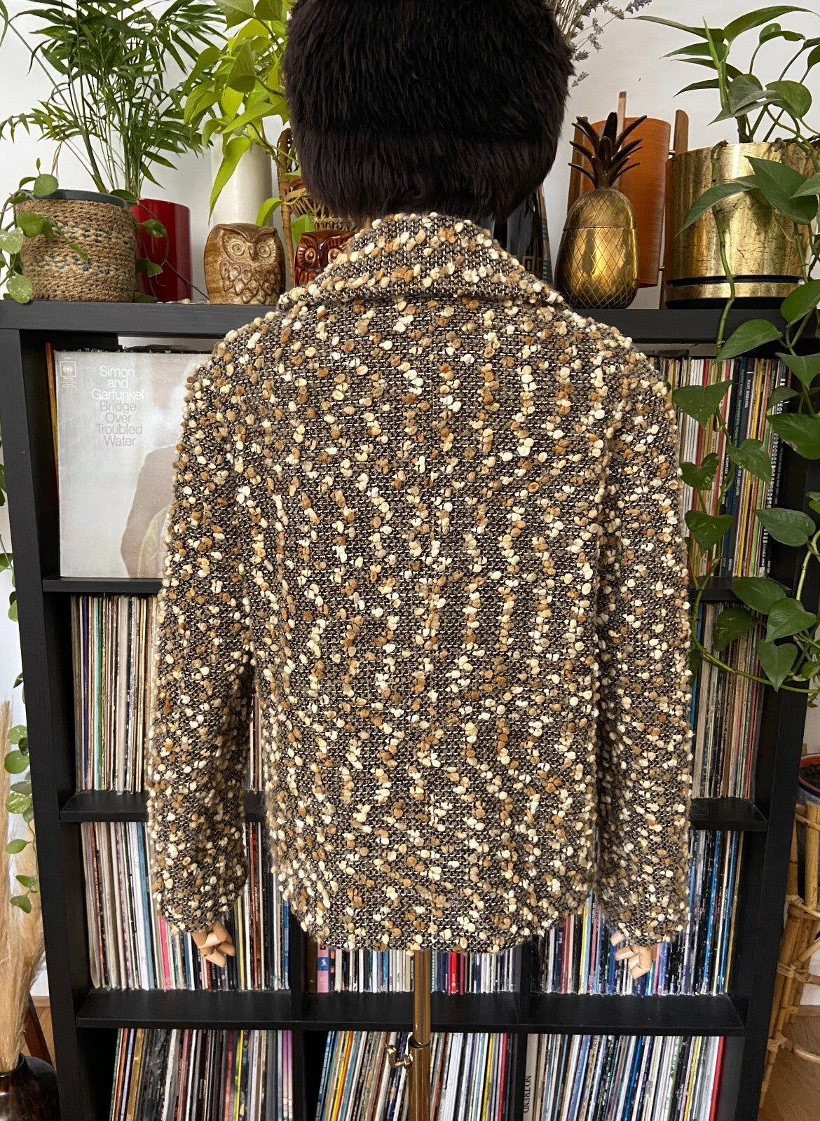 Vintage 1970s Beige Boucle Zip Up Jacket