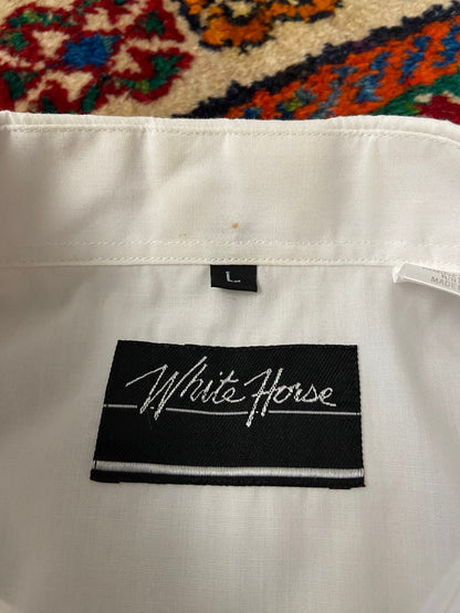 Vintage 1980s Plain White Western Shirt