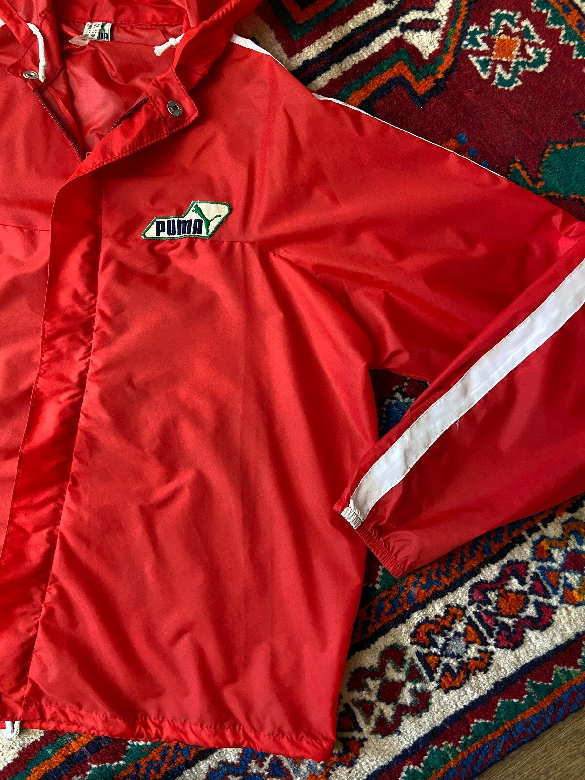 Vintage 1970s Red Puma Hooded Windbreaker