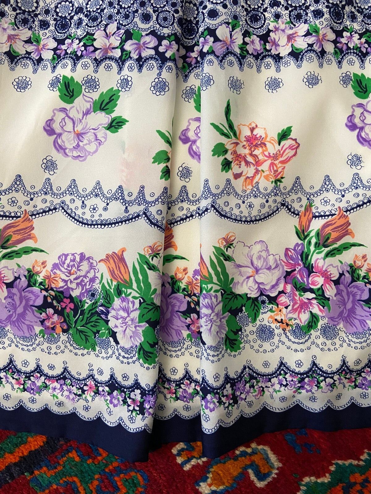 Vintage 1960s Sleeveless Floral Dress