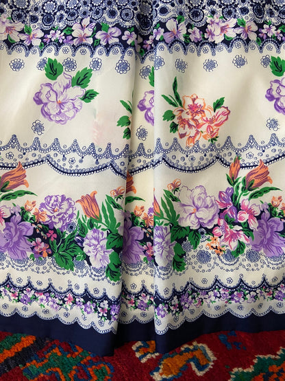 Vintage 1960s Sleeveless Floral Dress
