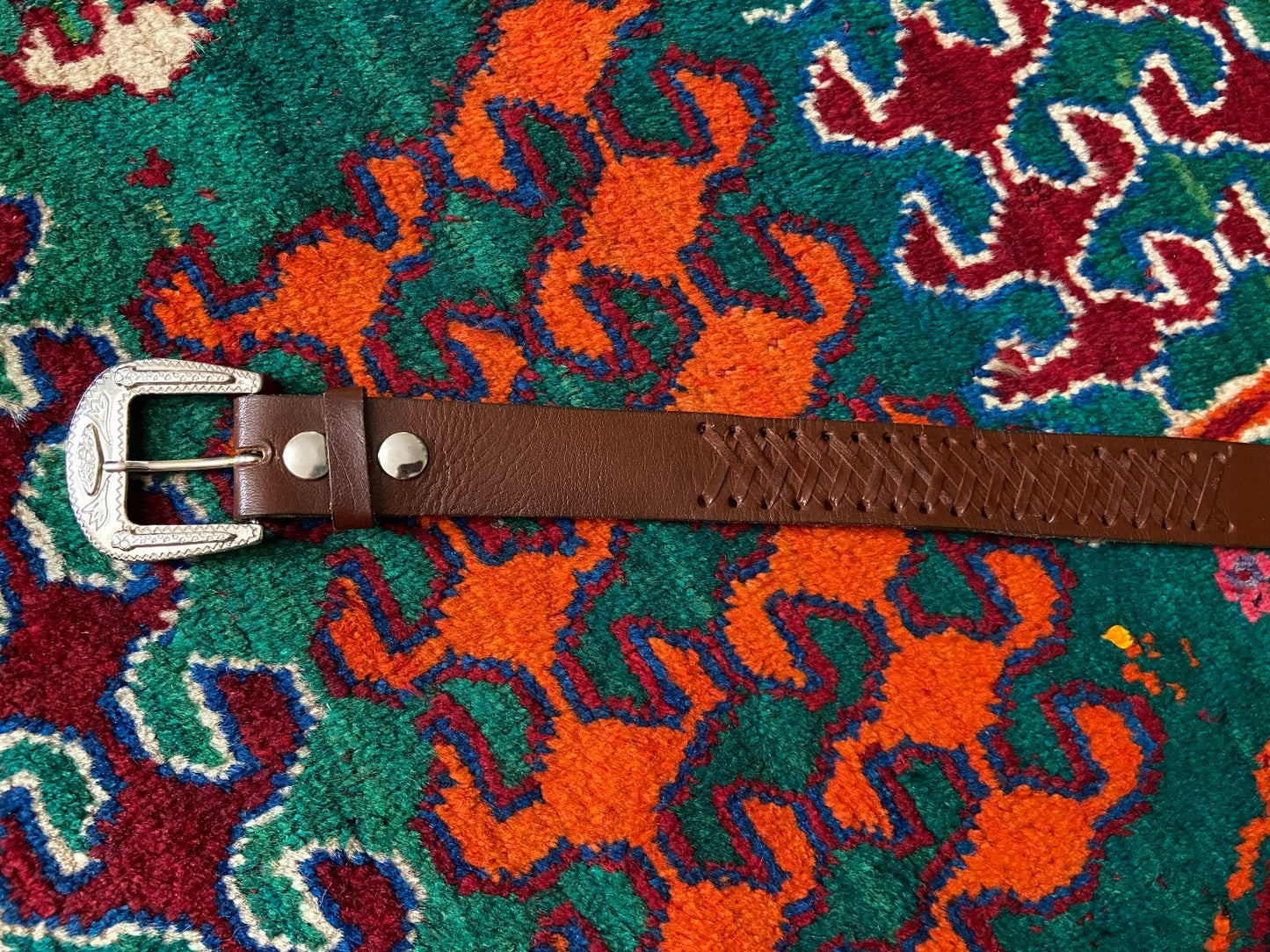 Vintage Western Buckle Embossed Eagle Belt