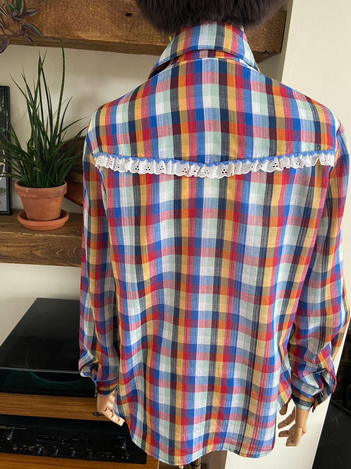 Vintage 1970s Tartan Western Shirt