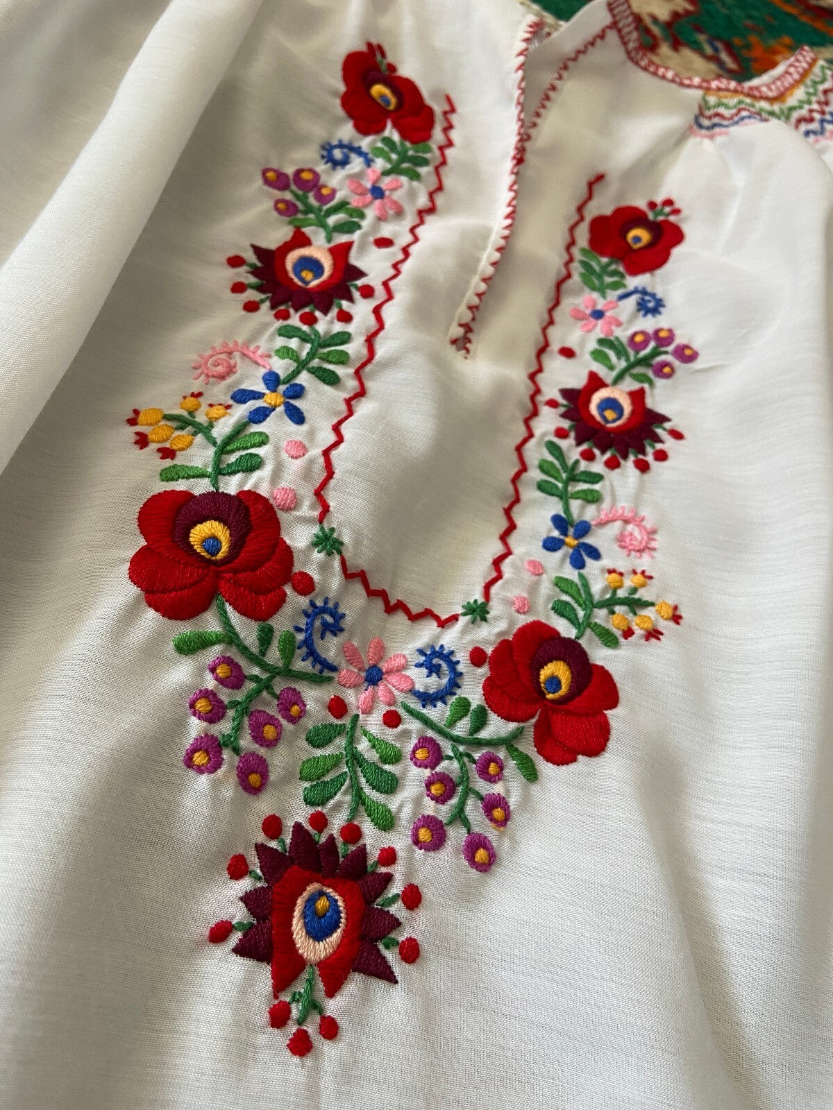 Vintage 1970s Embroidered Penny Lane Blouse