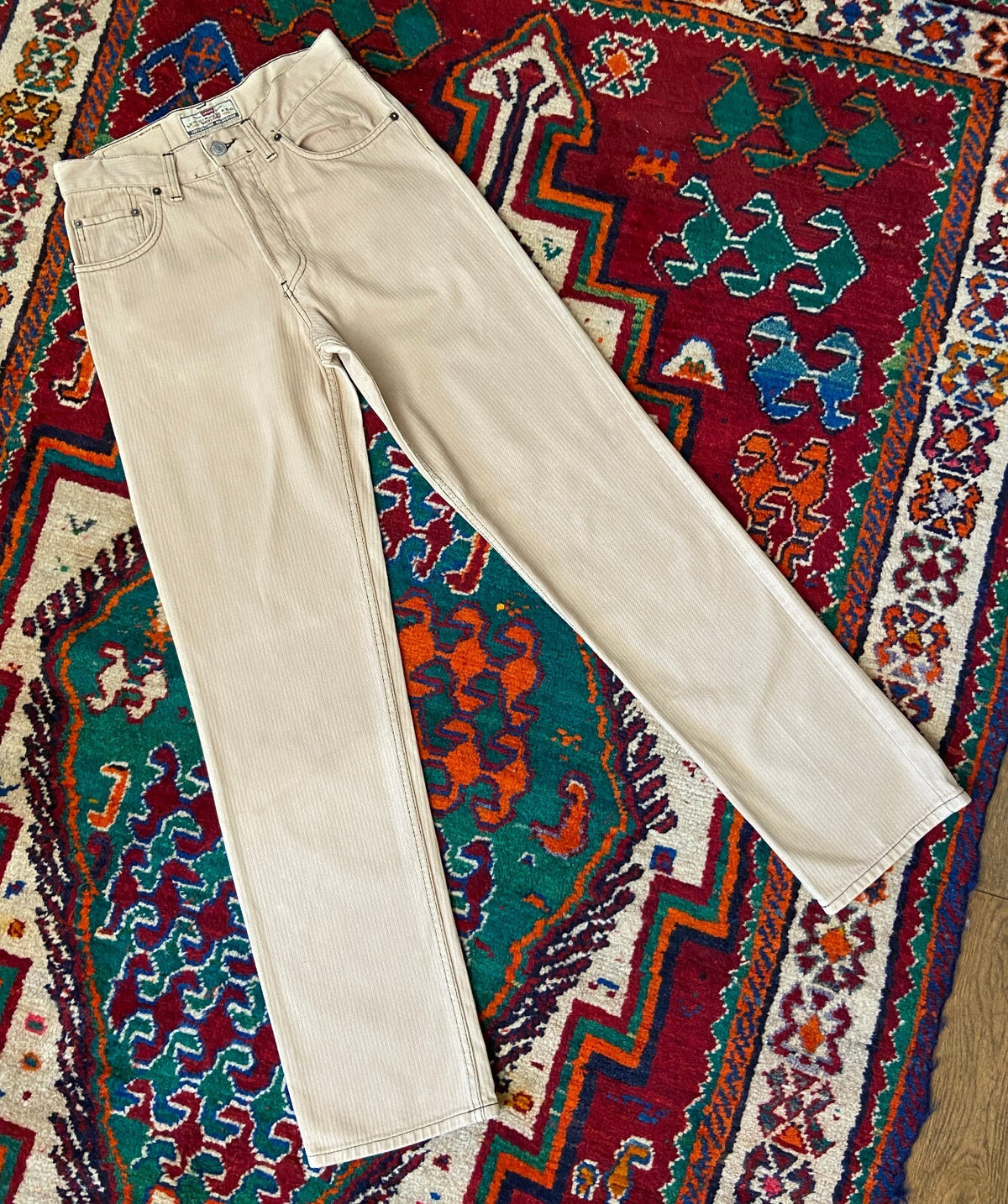 Vintage 90s Beige Levis Striped 443 Jeans W29