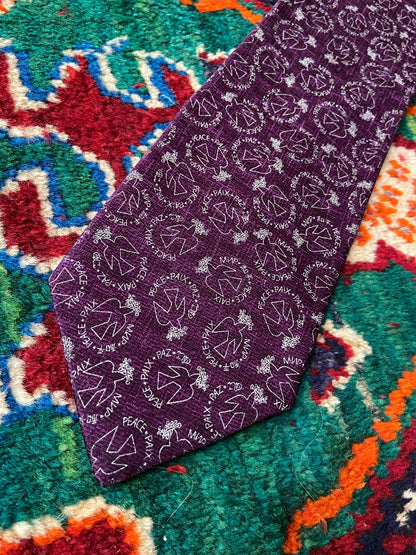 Vintage 80s Purple UNICEF Silk Tie
