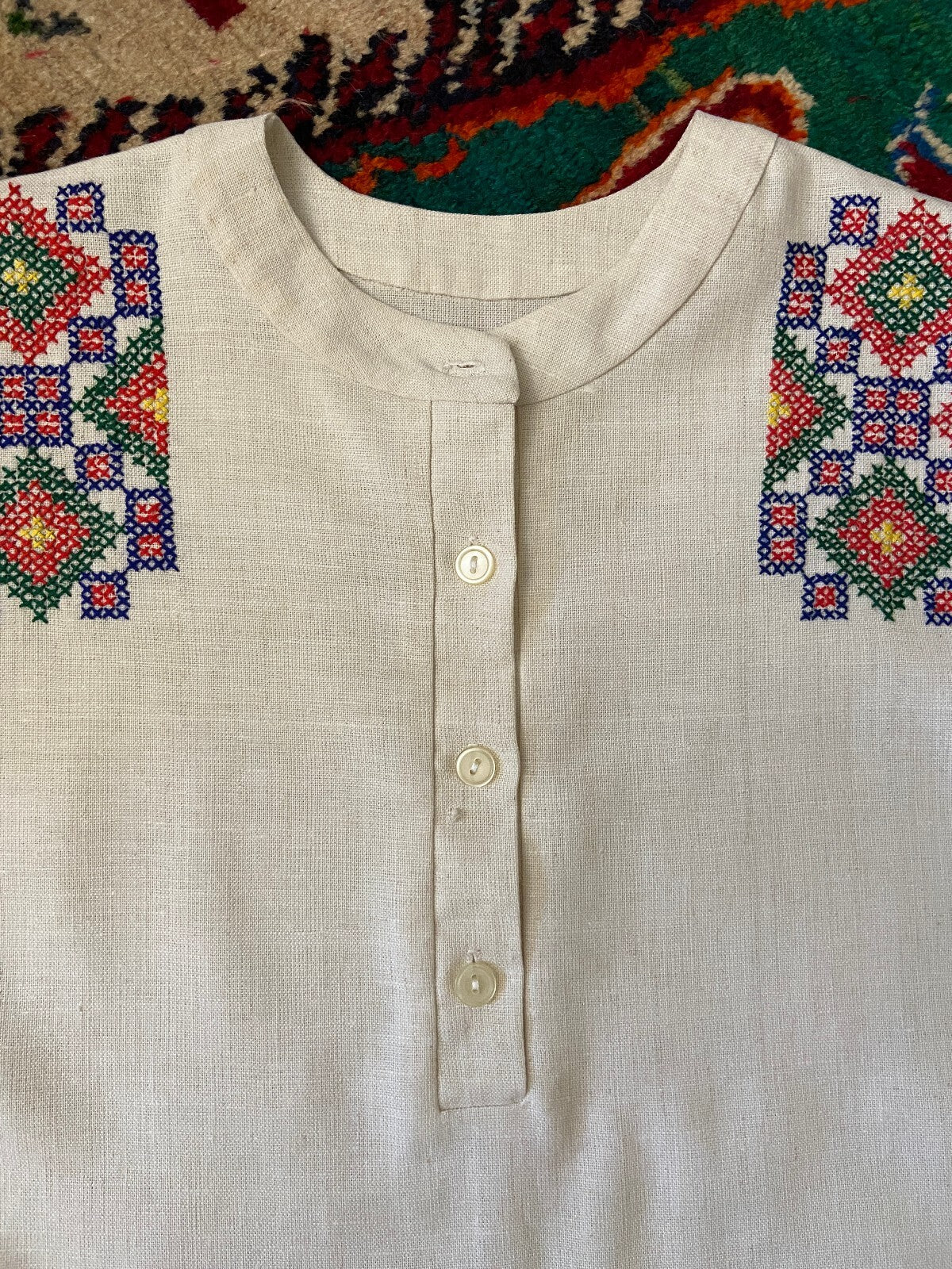 Vintage 1970s Polish Embroidered Folk Tunic