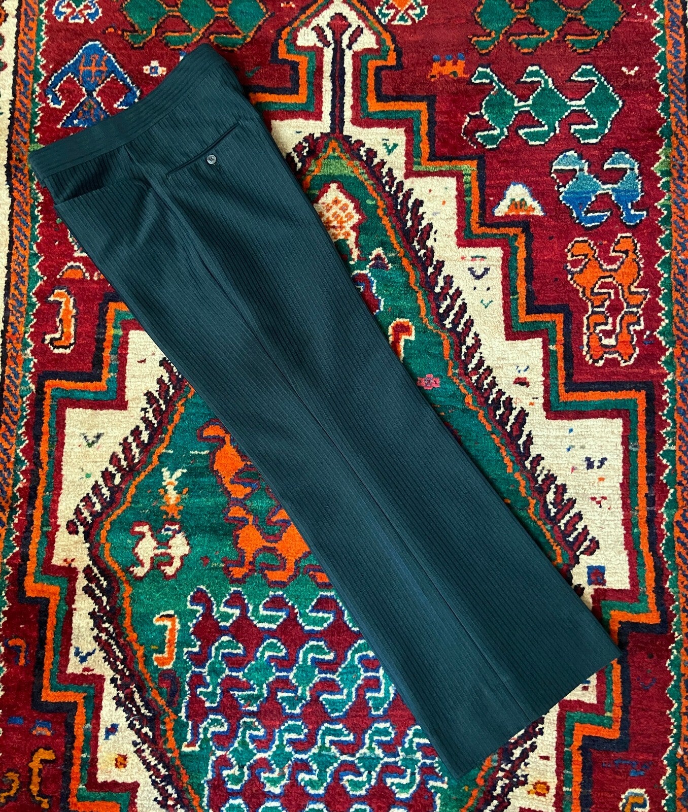 Vintage 1970s Forest Green Flared Leg 2-Piece Suit