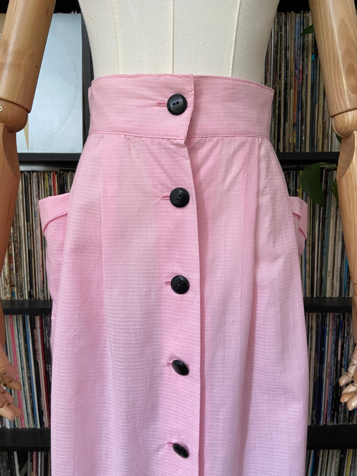 Vintage 1980s Pink Button Down Skirt