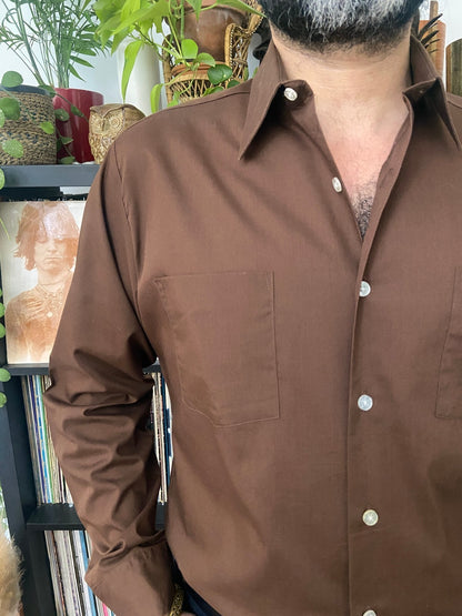 Vintage 1980s Chocolate Brown Sears Shirt