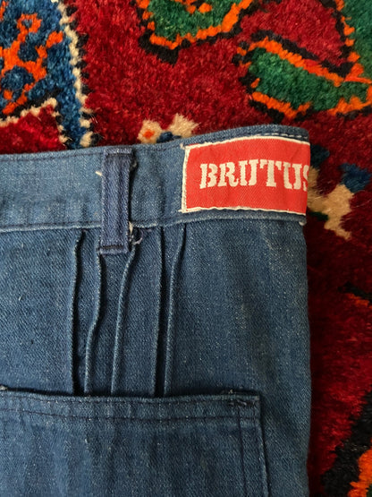 Vintage 1970s Denim Brutus Bellbottom Flared Jeans W35