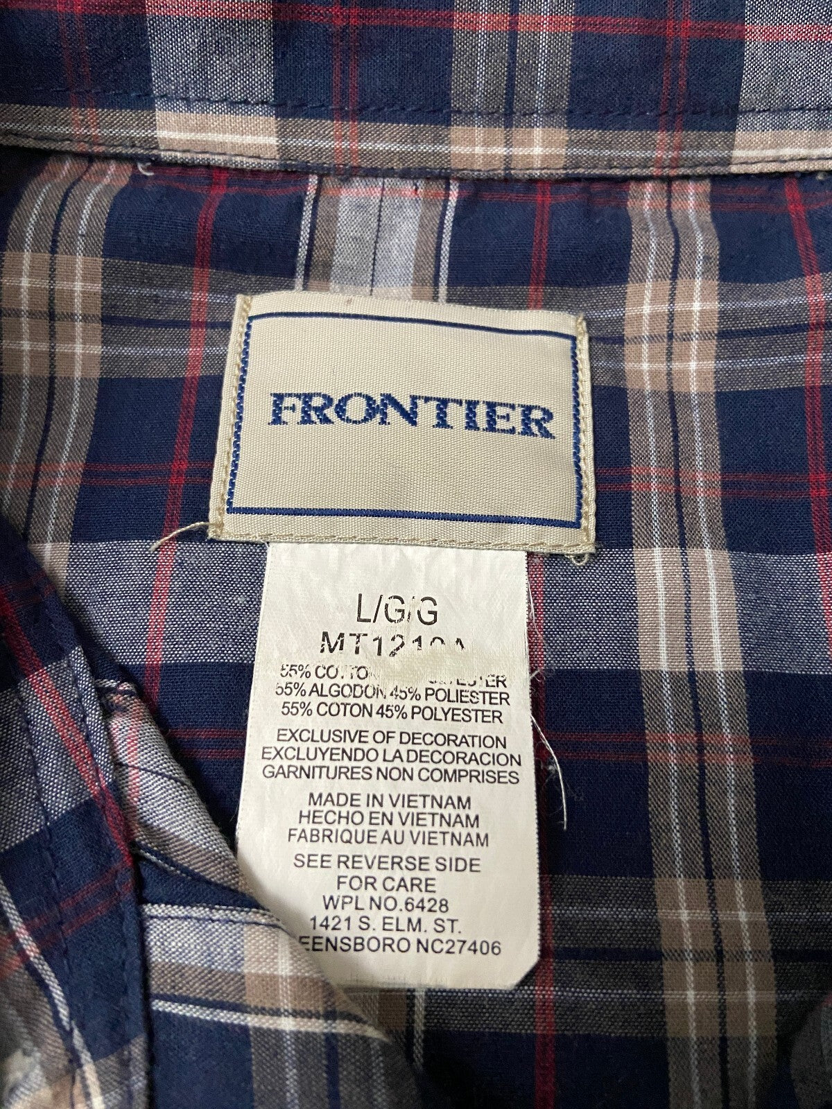 Vintage Navy Checked Western Shirt