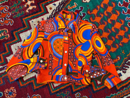 Vintage 1970s Psychedelic Cropped Shirt