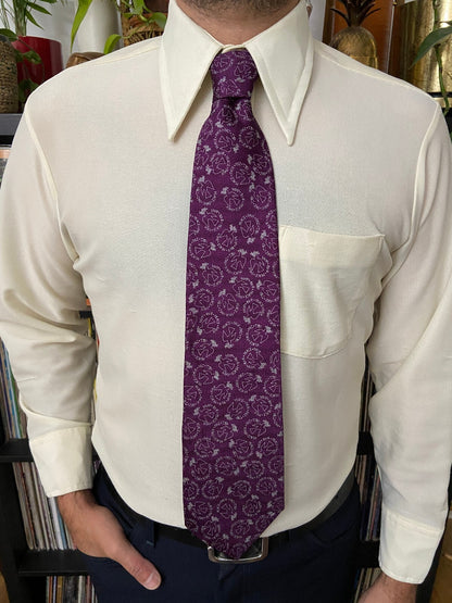 Vintage 80s Purple UNICEF Silk Tie
