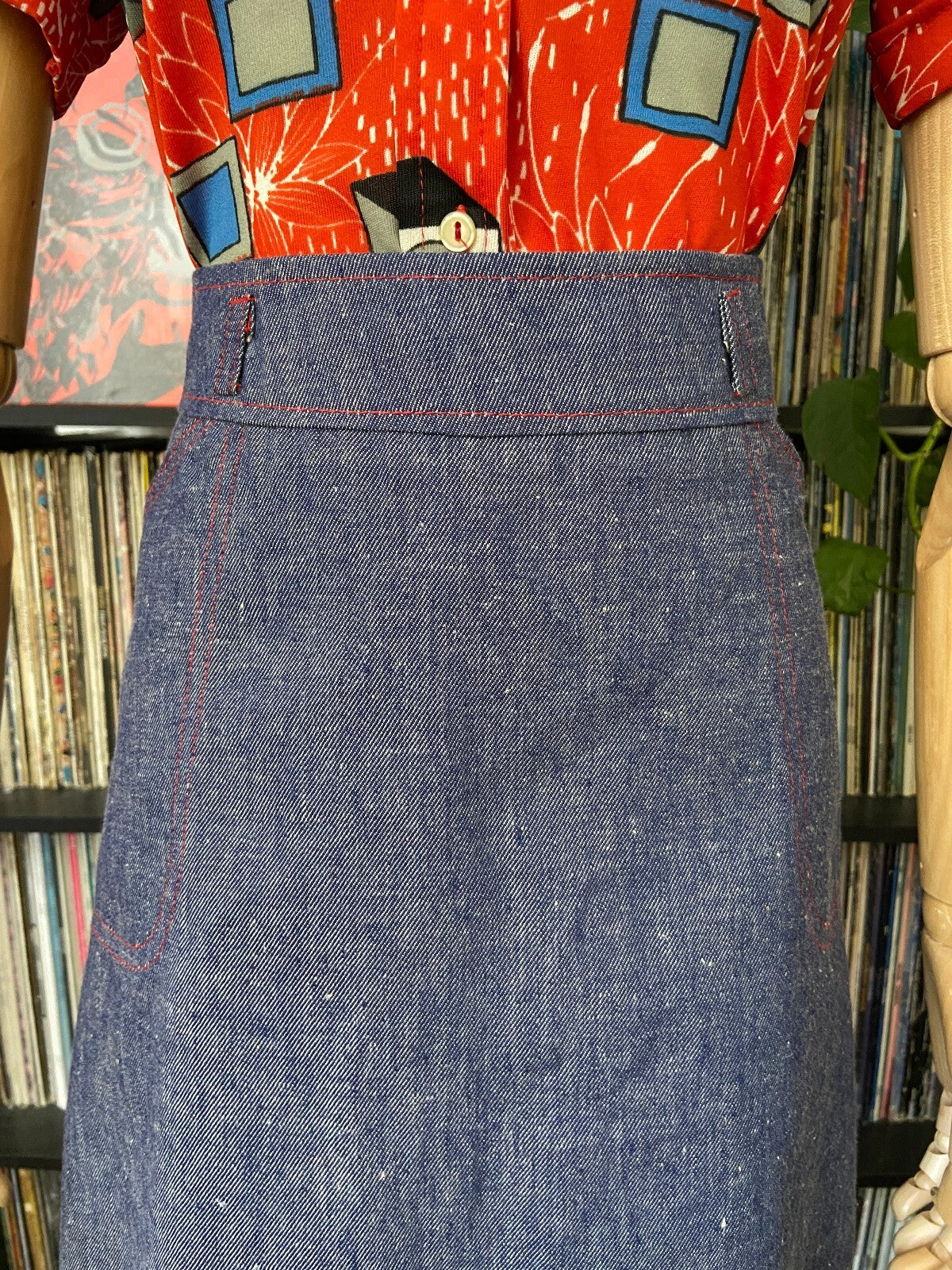 Vintage 1970s Denim A-Line Skirt