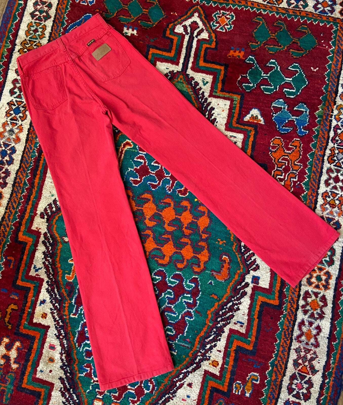 Vintage 1970s Red Wrangler Bluebell Jeans W27