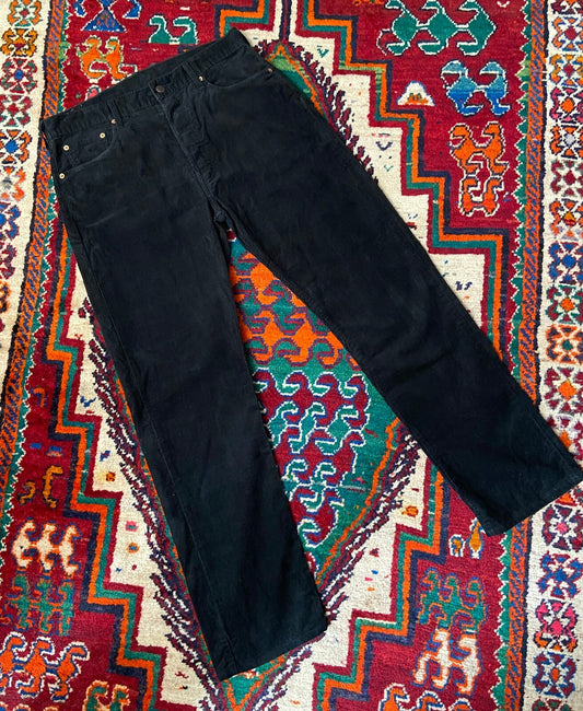 Vintage 90s Black Levi's 551 Corduroy Trousers W34 / L34