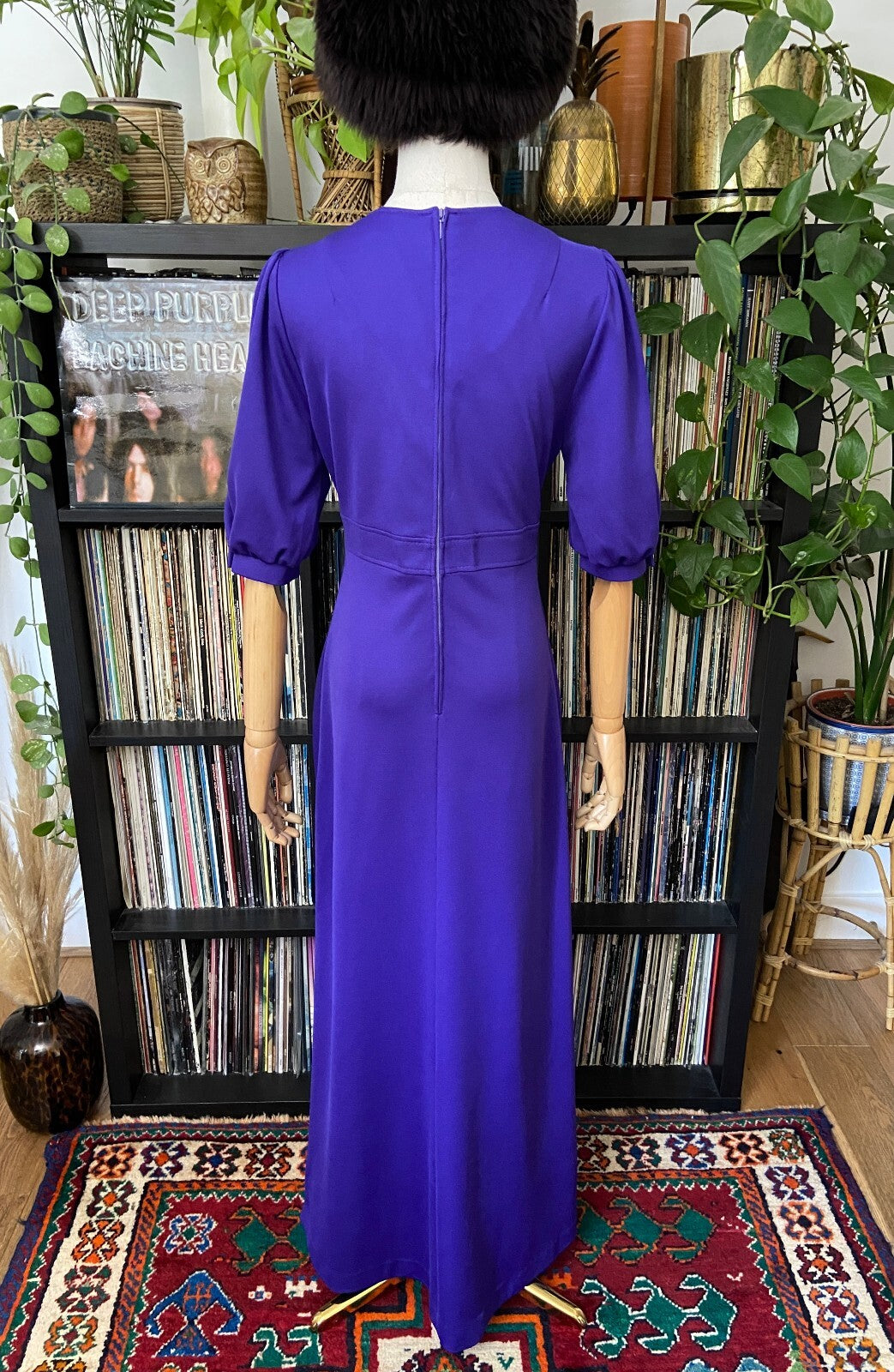 Vintage 1970s Purple Cutout Maxi Dress