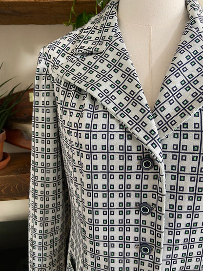Vintage 1970s Geometric Woven Lightweight Jacket
