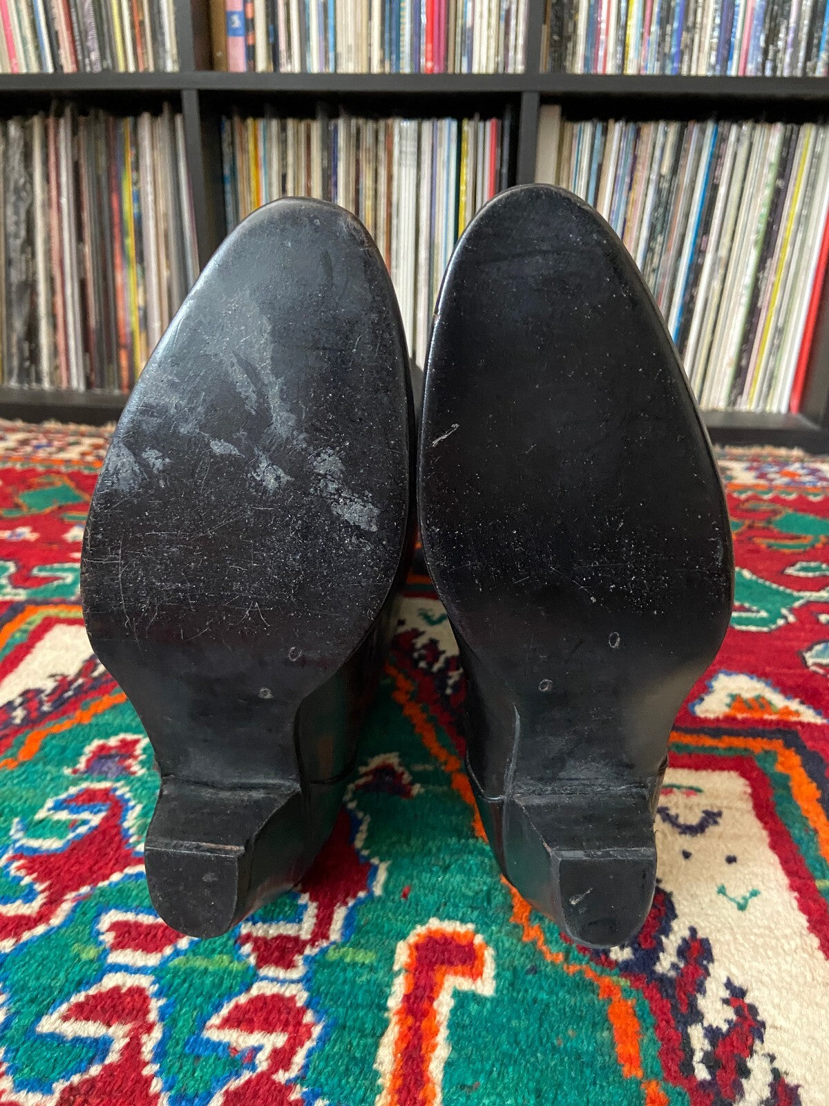 Vintage 1980s Black Knee High Boots UK 7.5