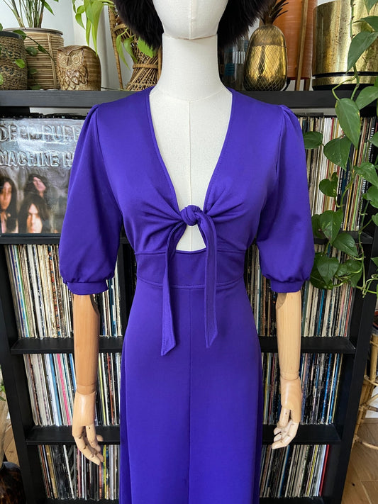 Vintage 1970s Purple Cutout Maxi Dress