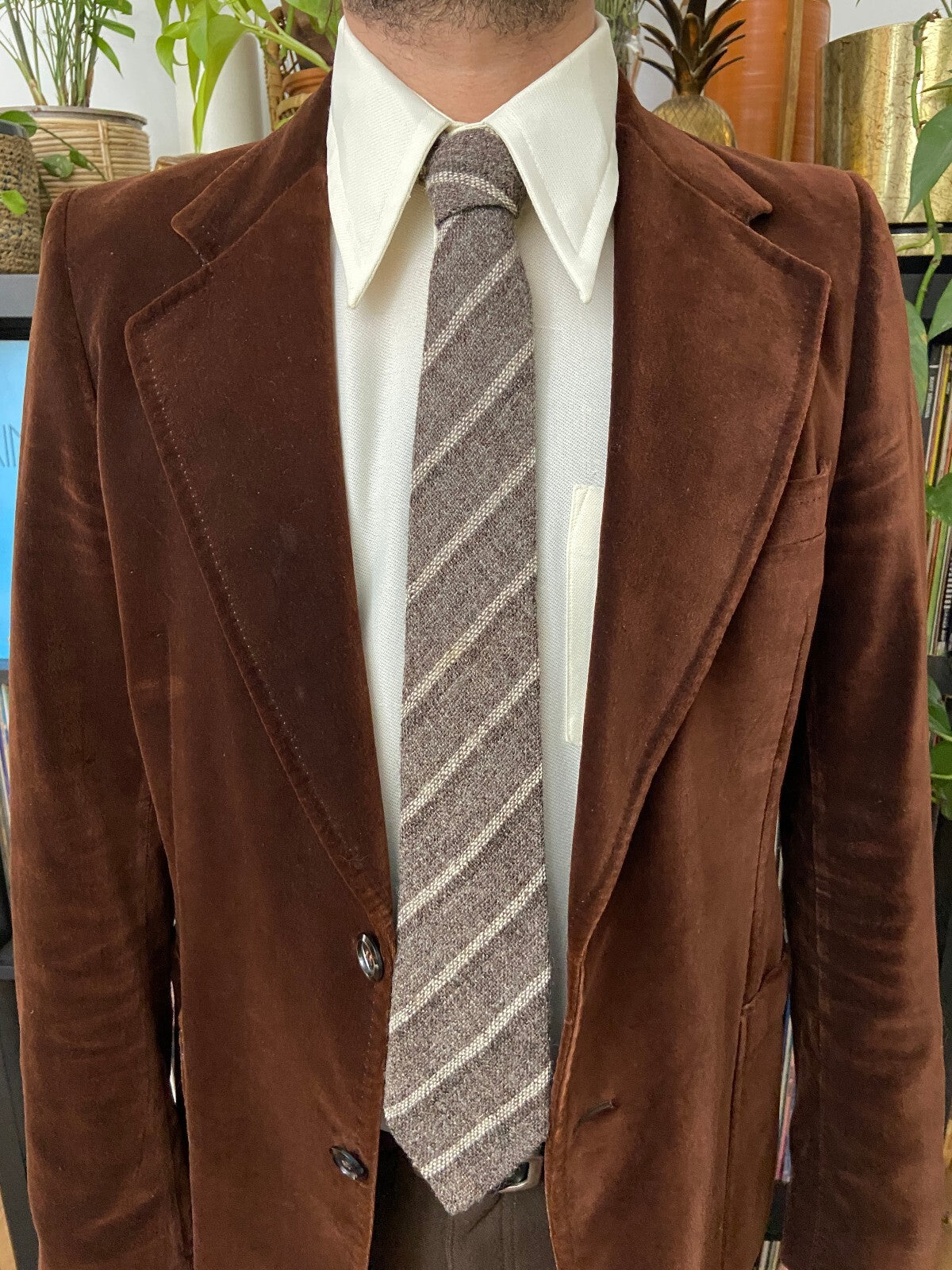Vintage Brown Jacob Wool Tie