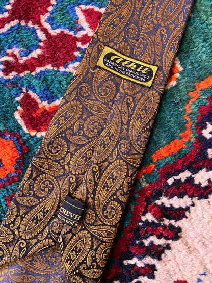 Vintage 1970s Bronze Paisley Tie