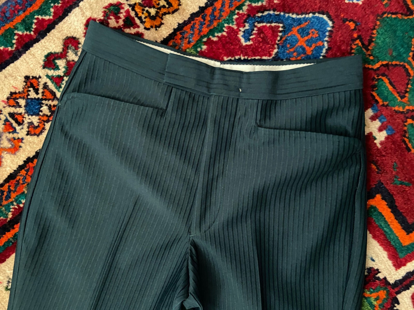 Vintage 1970s Forest Green Flared Leg 2-Piece Suit