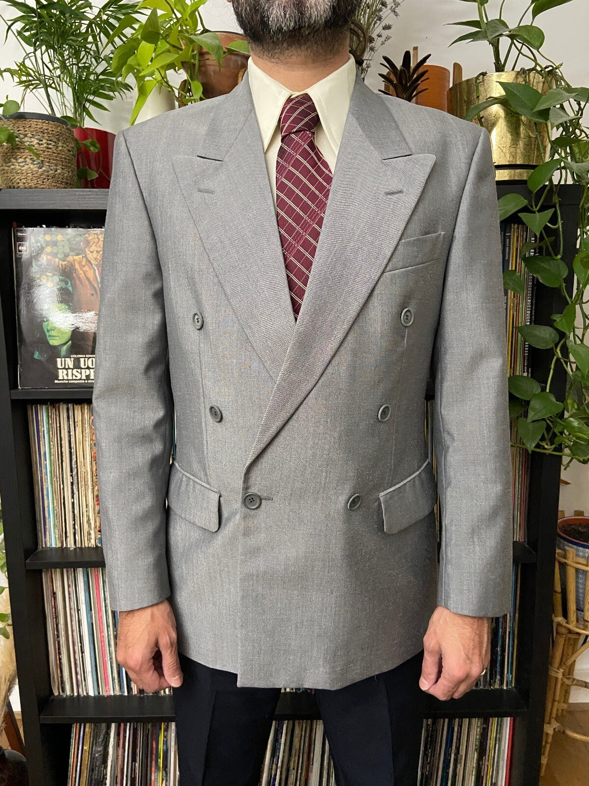 Vintage 1980s Italian Peak Collar Blazer Jacket