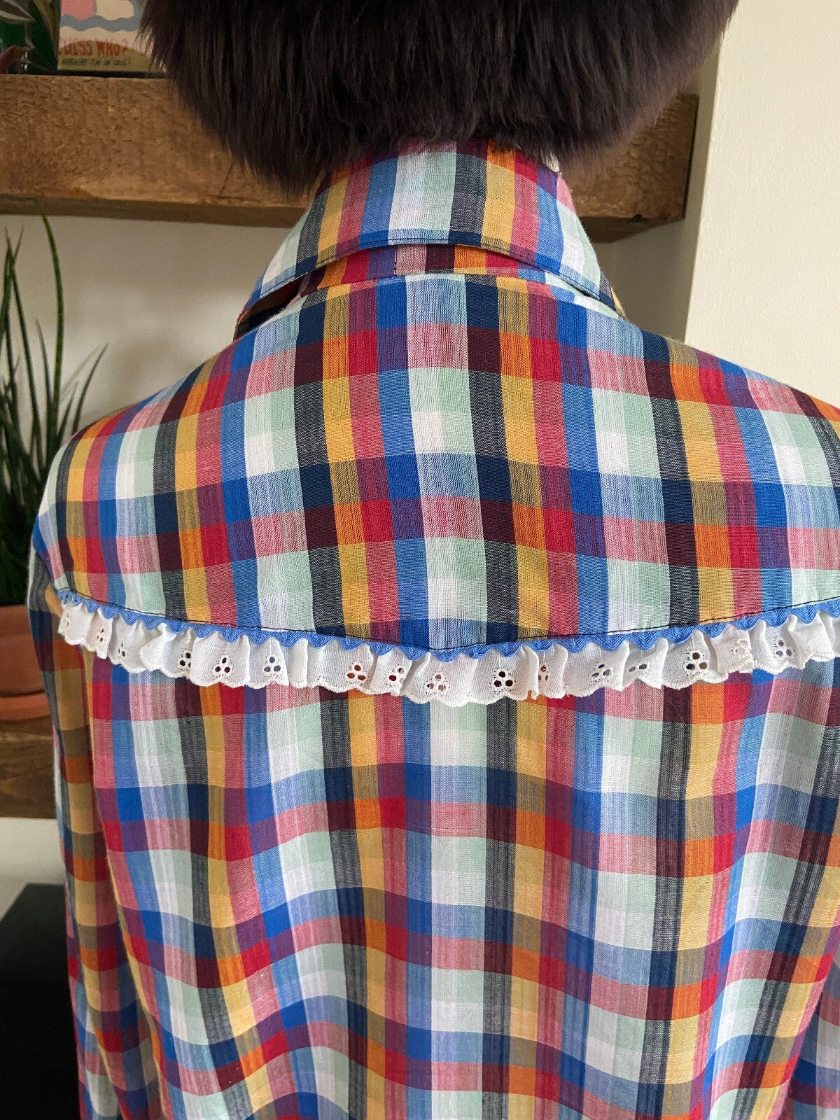 Vintage 1970s Tartan Western Shirt