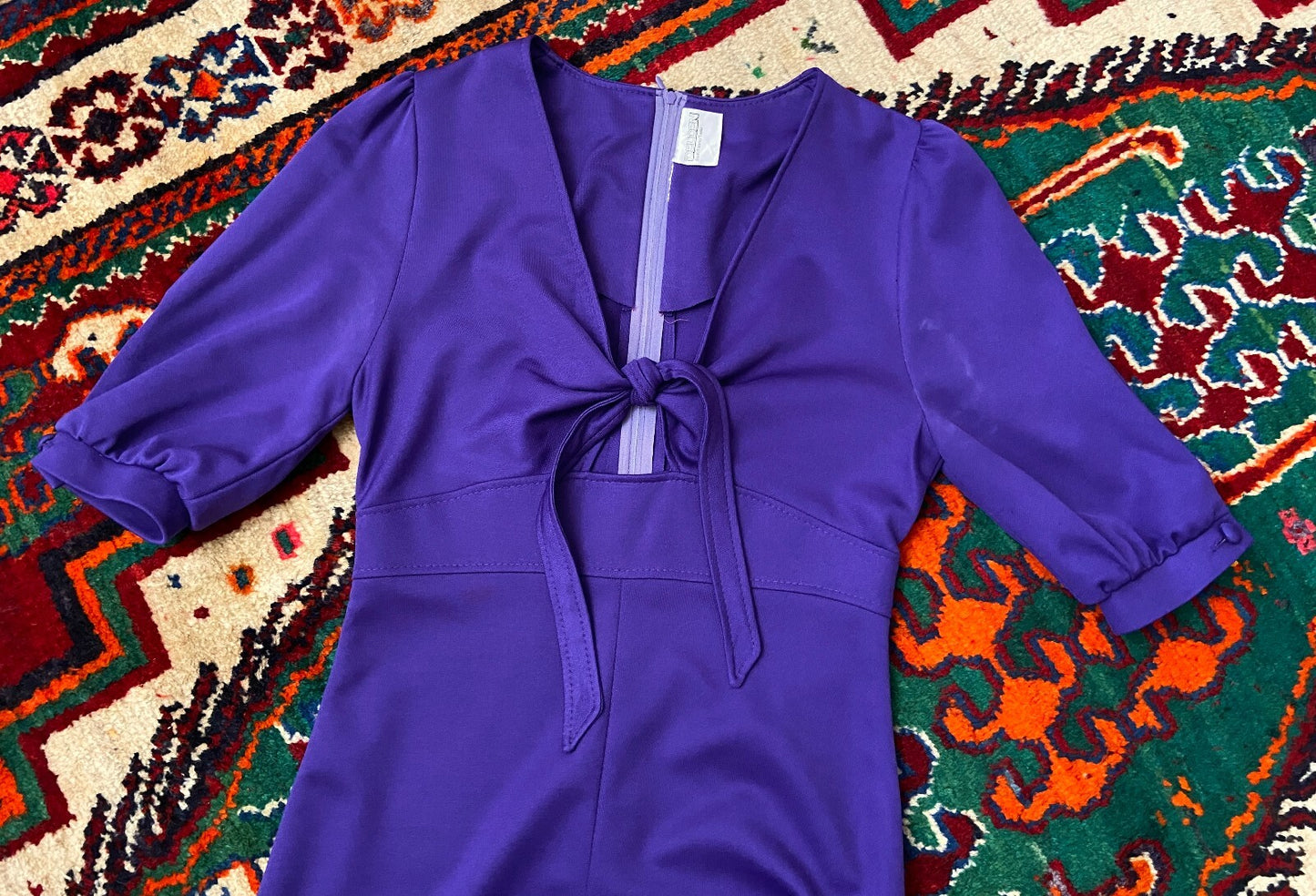 Vintage 1970s Purple Cutout Maxi Dress