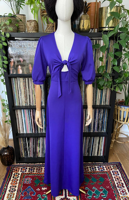Vintage 1970s Purple Cutout Maxi Dress