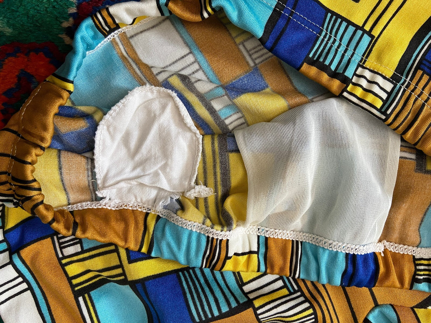 Vintage 1970s Retro Print Swim Shorts
