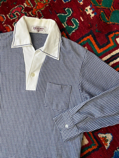 Vintage 1970s Japanese Houndstooth Jersey Top