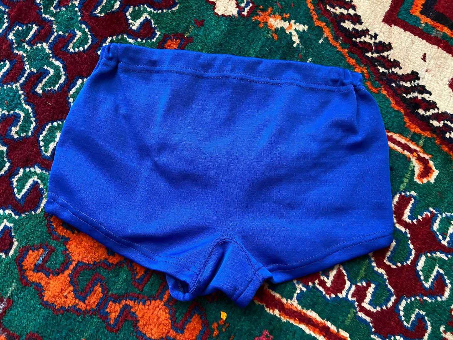 Vintage 1970s Blue Belted Swim Shorts