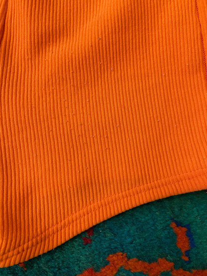 Vintage 1970s Orange Ribbed Swim Shorts