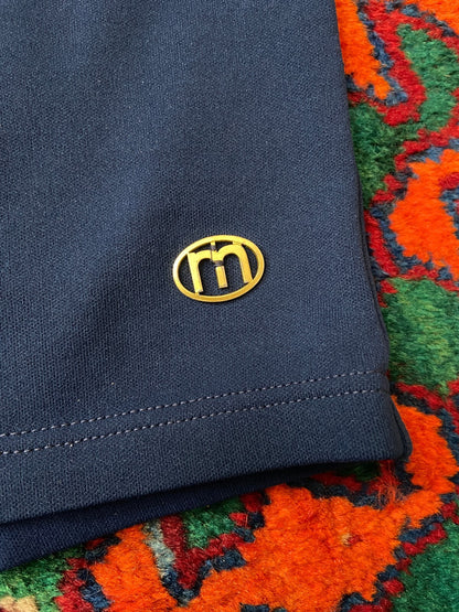 Vintage 1970s Navy Blue Zip Pocket Swim Shorts