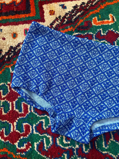 Vintage 1970s Blue Textured Swim Shorts