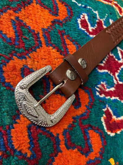 Vintage Western Buckle Embossed Eagle Belt